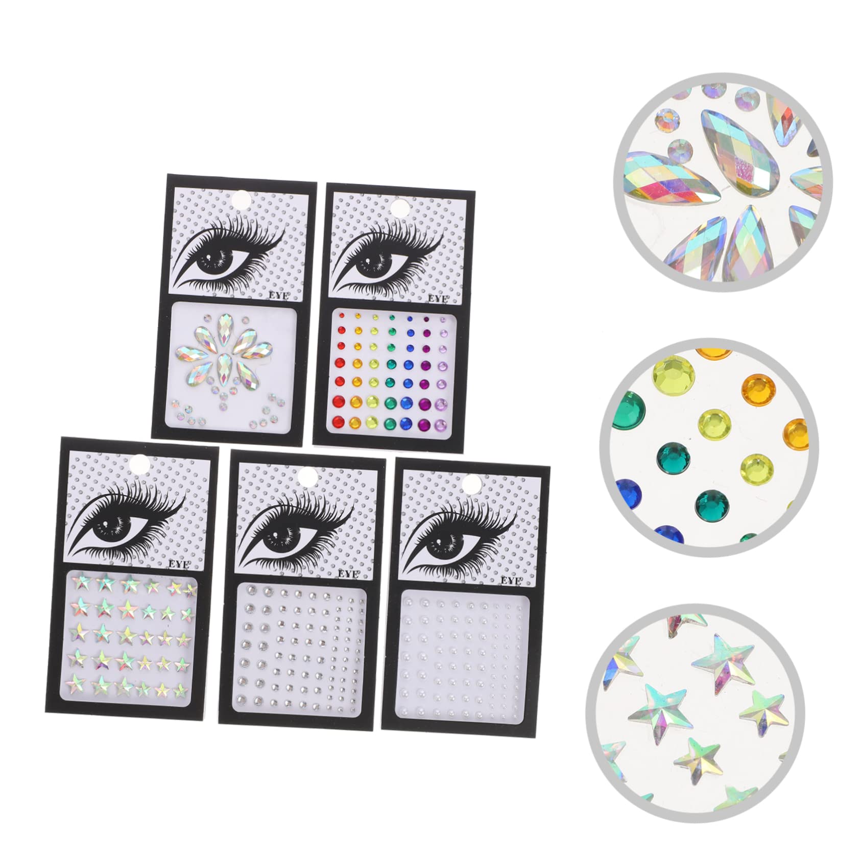 Angoily 20hojas Pegatinas De Gemas Faciales Autoadhesivas Brillantes Para Maquillaje De Diseño Para Fiestas y Festivales Para Ojos Cuerpo y Uñas