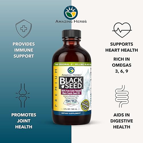 Miniatura 6 de Amazing Herbs cápsulas blandas Black Seed prensadas en frío 90 cápsulas 12008 8 1 1