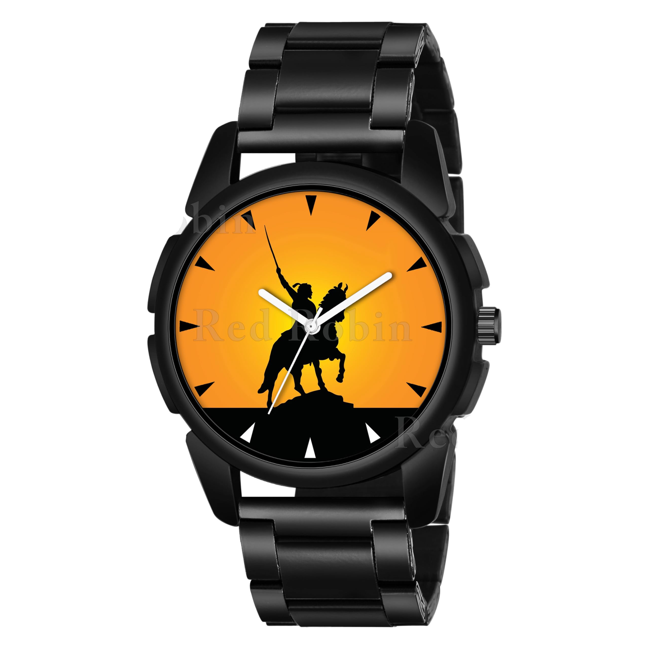 Talgo Analog Shivaji Design Yellow Dial Stylish Black Silicone Strap Wrist Watch for Hindu Men and Boys, Pack of 1 - SHIVAJI-J16-BLK-CDBLK (B0CSWTYZY5) Amazon Price History, Amazon Price Tracker