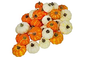 Winlyn Assorted Artificial Baby Boo and Cream Pumpkins