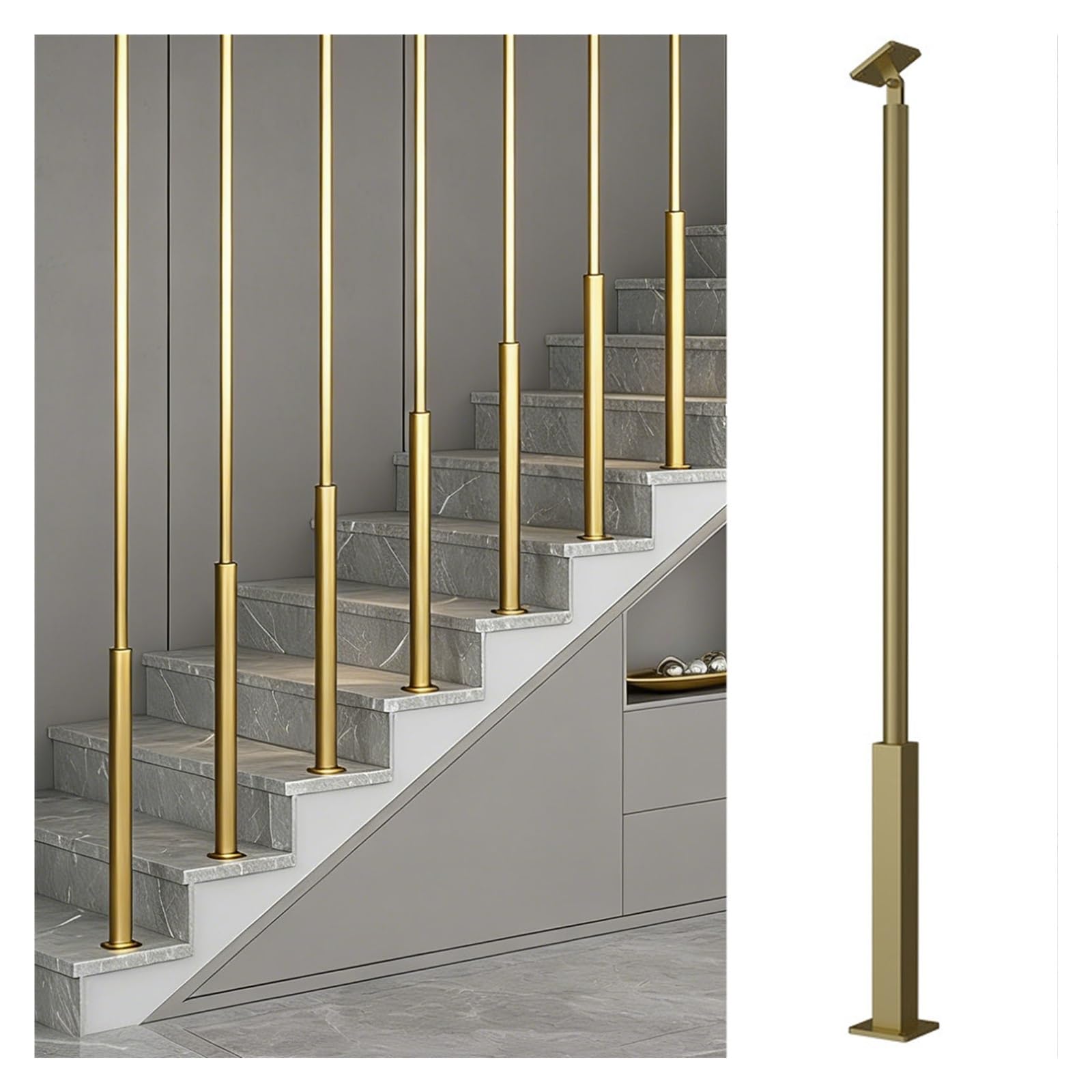 Balaustres ajustables de hierro para solucionar desniveles en escaleras interiores