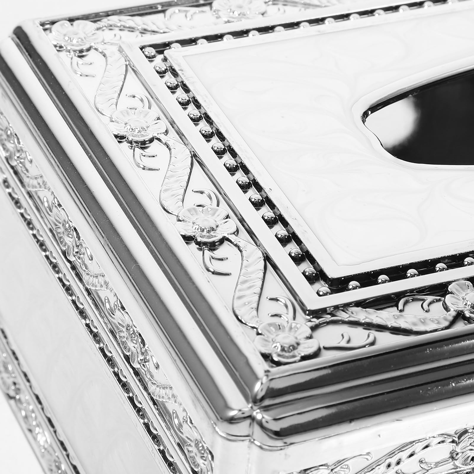 Europäische Taschentuchbox aus Acryl, Weiß, für Zuhause | Retro Design, Praktische Handhabung, Leicht zu Öffnen, Schlafzimmer und Esszimmer Geeignet