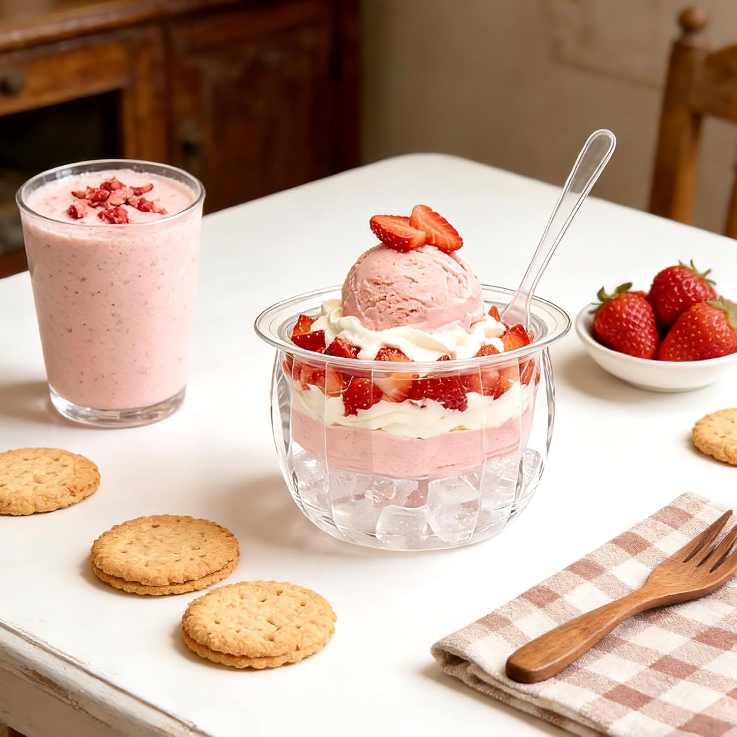 2-Pack Chilled Dip Bowls with Ice Compartment & Serving Spoons