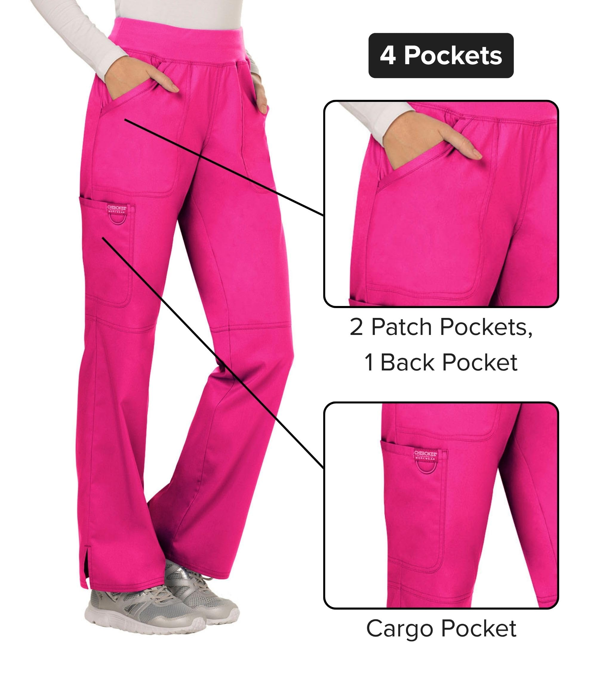 CHEROKEE Mid Rise Straight Leg Pull-on Pant - Pantalones Mujer