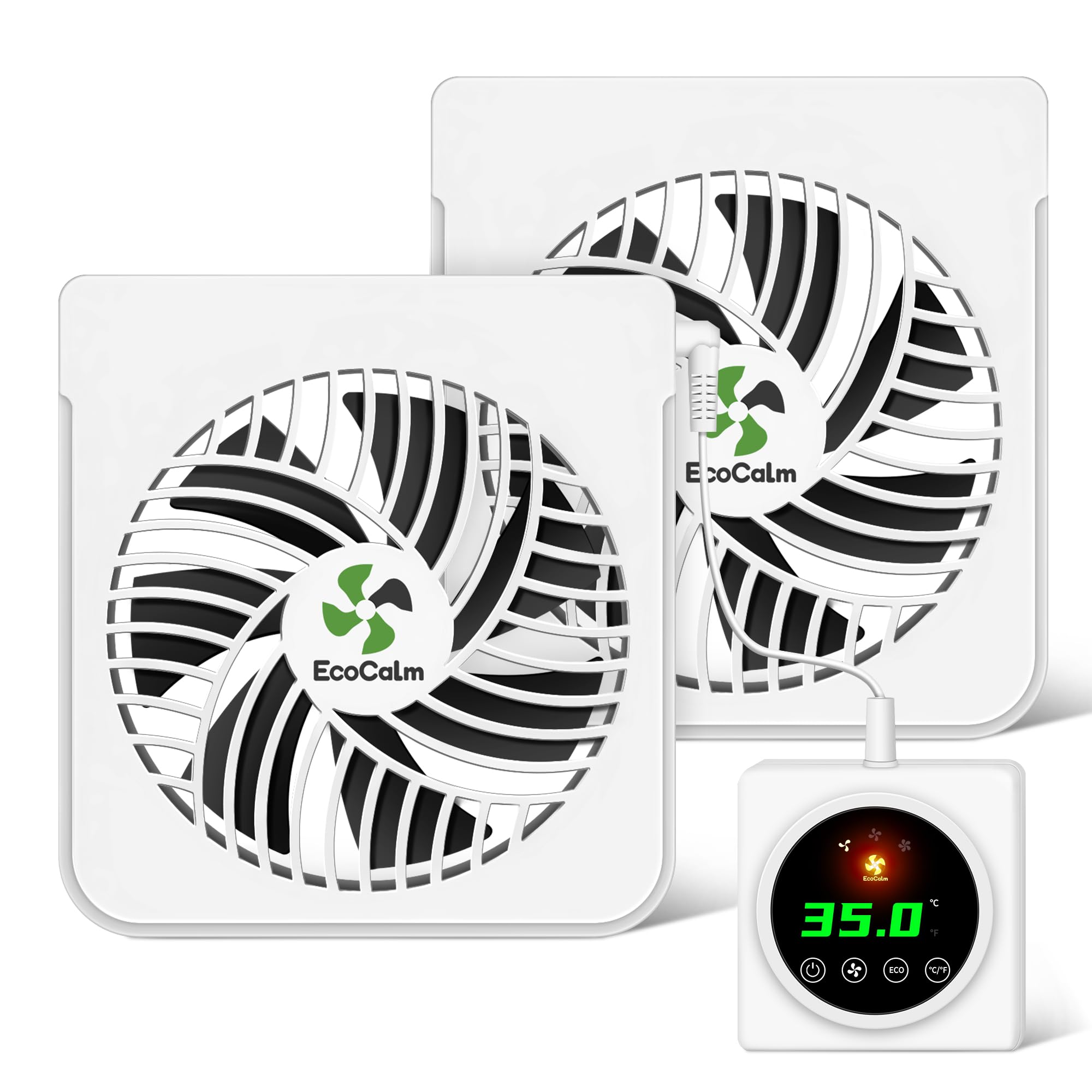 Ventilatore per radiatore con magneti per radiatori in ghisa, 2 ventilatori magnetici con termostato intelligente, ventilatore per radiatori aumenta l'efficienza di riscaldamento e risparmia i