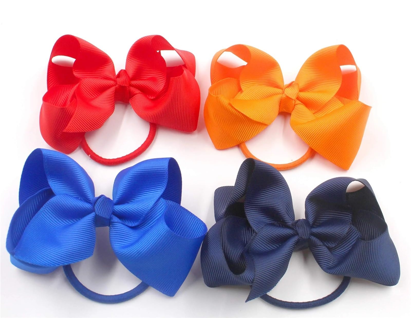 20 Pezzi 4,5 Pollici Fiocchi for Capelli Elastici for Capelli Grandi Fiocchi for Capelli da Cheerleader Fasce for Capelli in Gomma per Ragazze Adolescenti Cheerleader