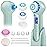 UMICKOO Face Scrubber Exfoliator,Facial Cleansing Brush Waterproof with LCD Screen,Blackhead Remover Vacuum with 5 Brush Heads,Face Spin Brush for Exfoliating (Green)