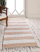 Vista 15 de Unique Loom Chindi Rag Collection - Alfombra a rayas (2 pies x 5 pies 1 pulgada, gris/marfil)