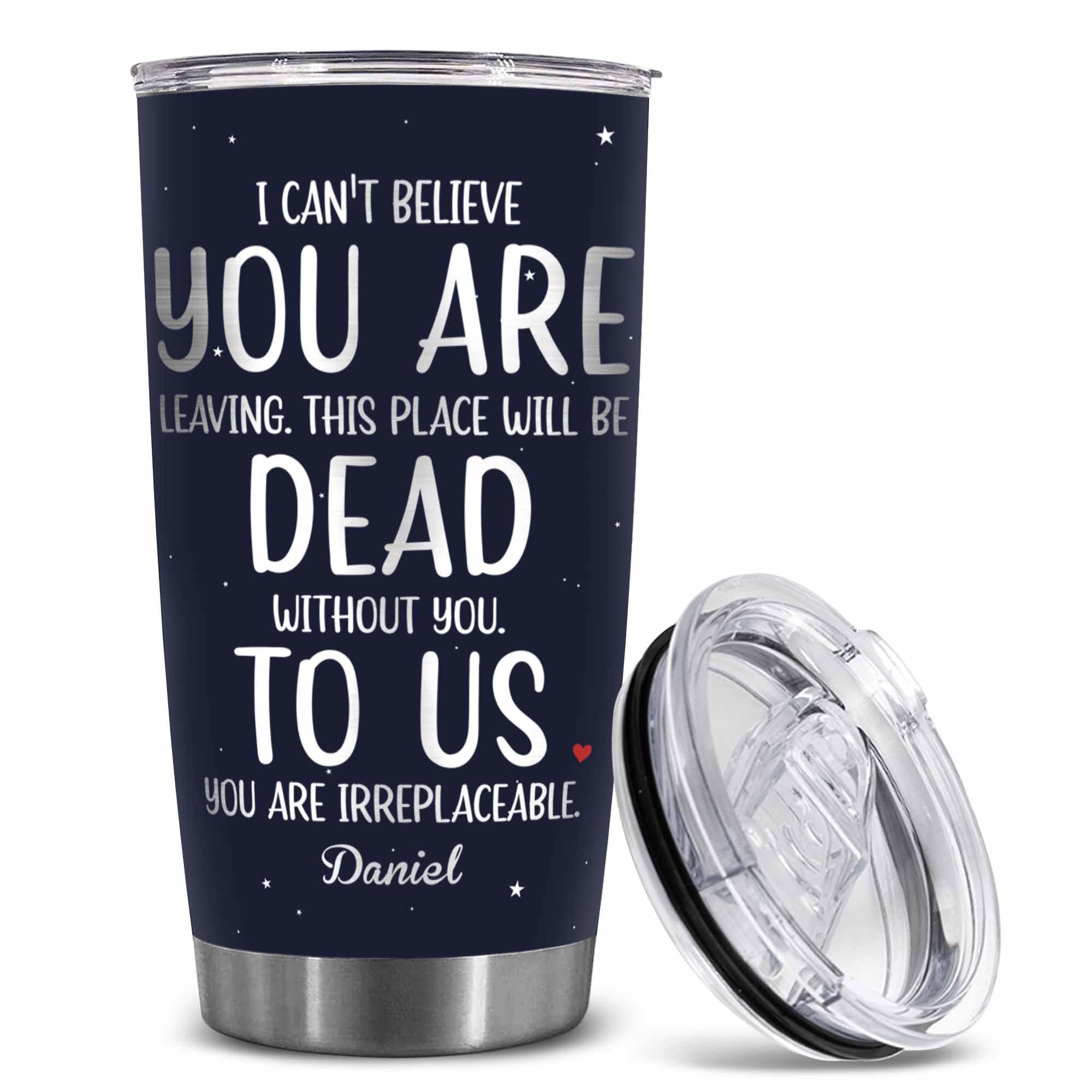 WHIDOBE Personalized Coworker Leaving Gifts For Women, Men - You Are Dead To Us, Custom Name Tumbler, Goodbye Coworker, Funny Farewell Going Away Gift
