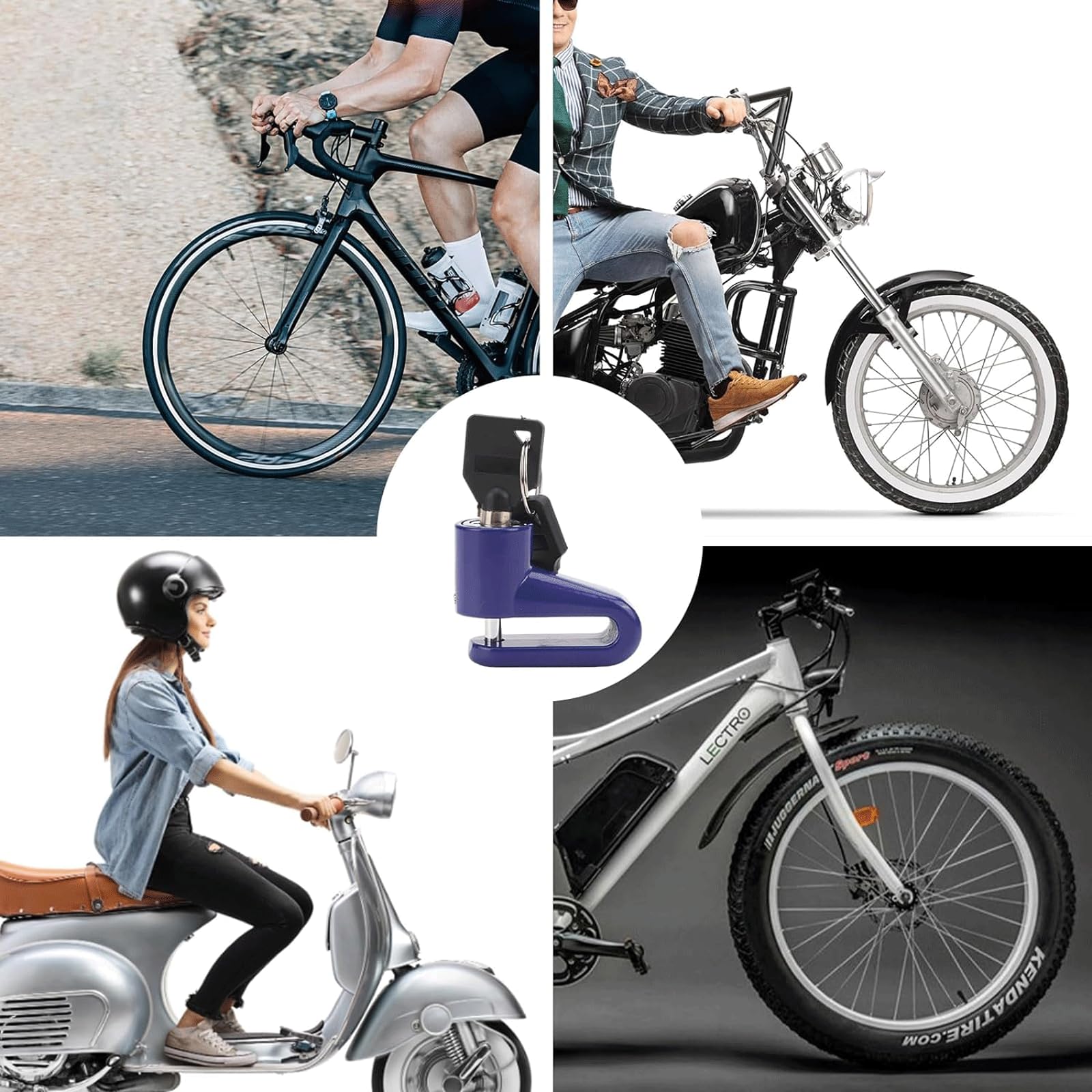 KRILLIQ Blocco antifurto Confezione da 3 Mini lucchetti antifurto per Freni a Disco, lucchetti in Lega per Corpo, Lucchetto per Pneumatici per Bici, Accessorio di Sicurezza Motociclo