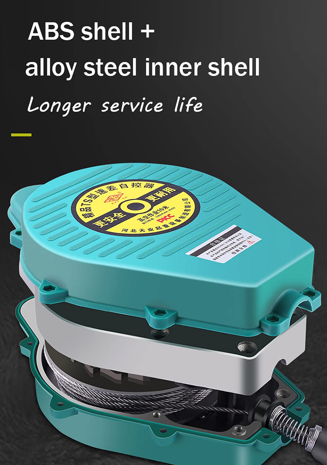 Antichute a Rappel Automatique, 3-20m, Harnais de Securite Anti Chute Professionnel pour Toiture et D’échafaudage, Ligne de Vie Auto-Rétractable avec Corde de Sécurité Ignifuge, Charge: 150Kg