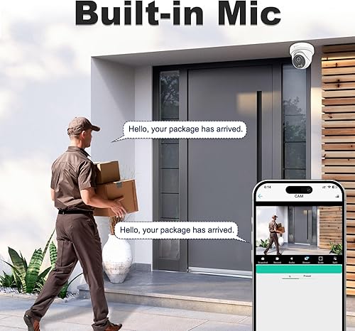 Miniatura 6 de Anpviz Sistema de cámara de seguridad PoE de 16 canales, 8 cámaras de torreta IP con cable de 5 MP para exteriores, visión nocturna a color,