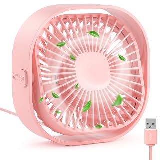 RJVW 4 Inch Small USB Desk Fan, 3-Speed & 360°Rotatable Cooling Fan