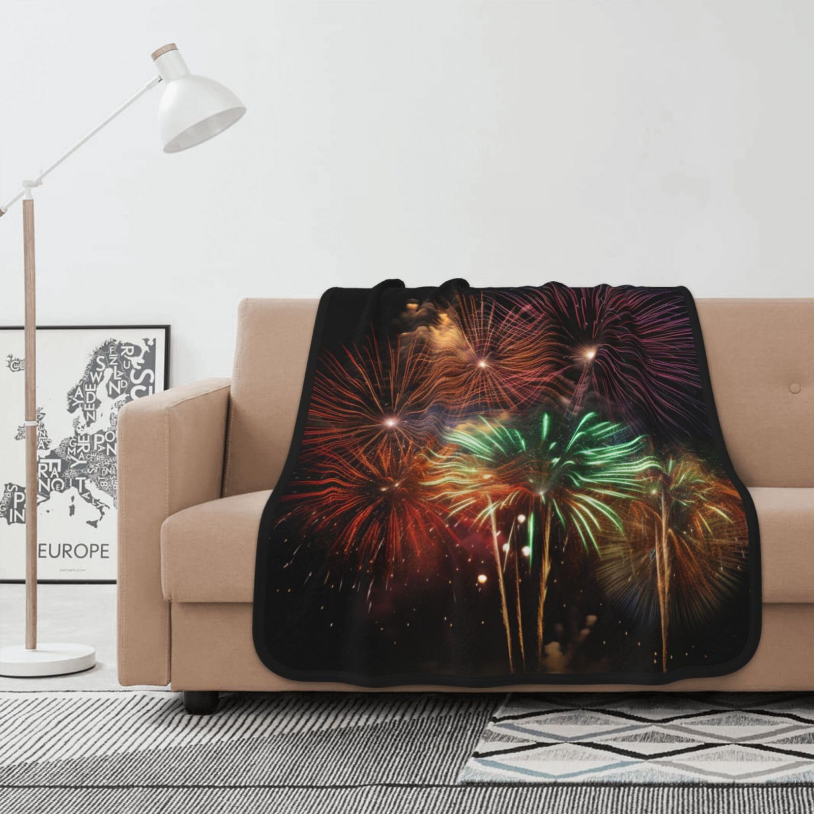 Couverture polaire feux d'artifice Splendid pour décoration de chambre chaleureuse