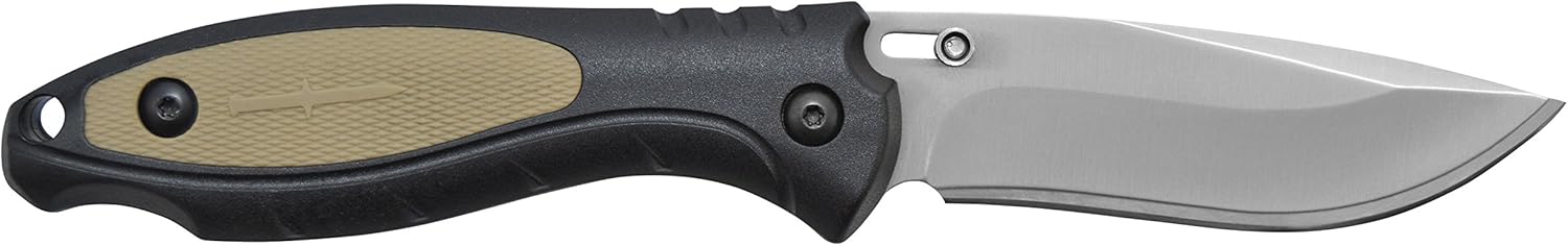 Camillus TIGERSHARP / 8" Overall / 3.35" Blade / 420J2 / Black/TAN GFN Handle W/Non-Slip Grip