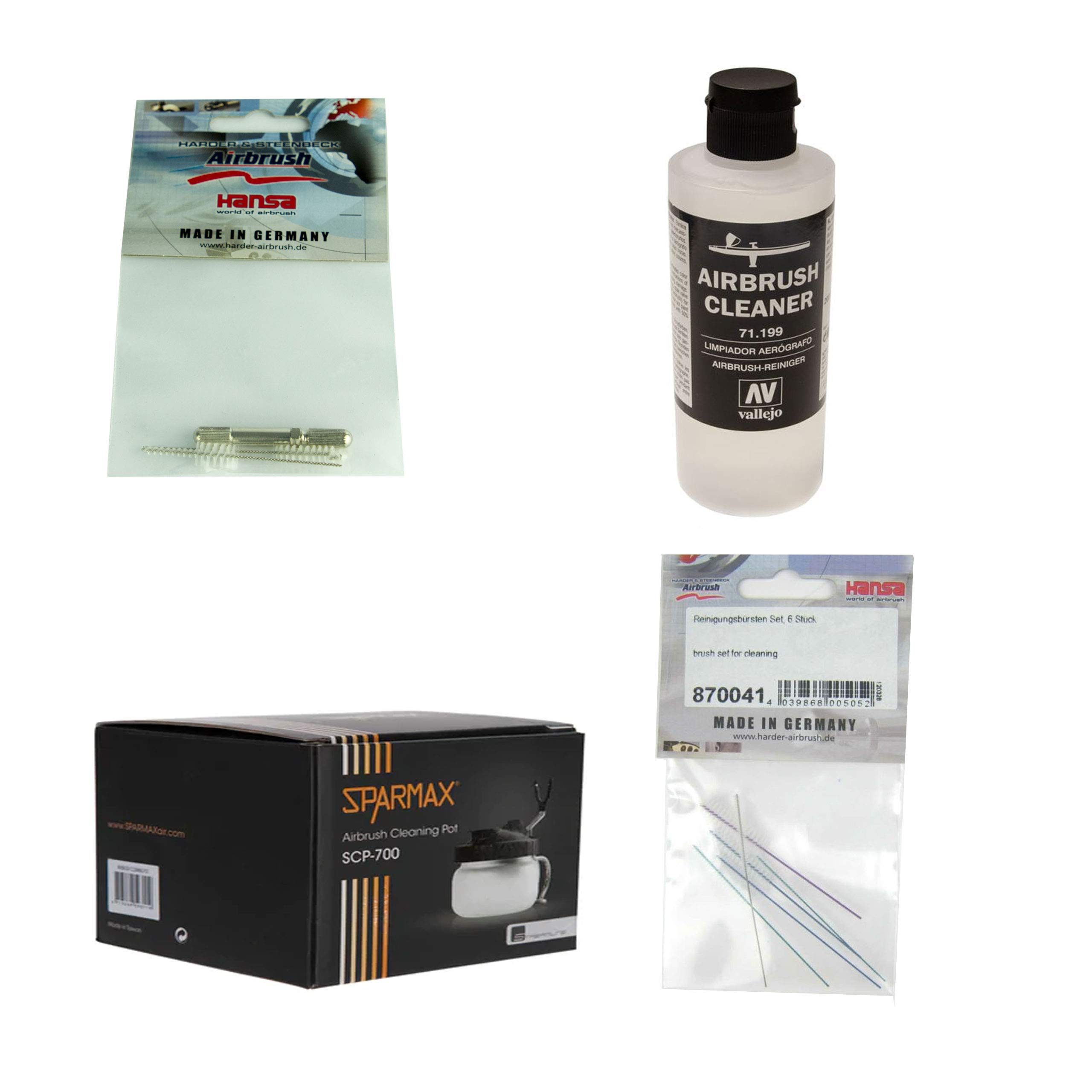 Kit de nettoyage pour aérographe Harder & Steenbeck Cleaning Pot Brosses Nettoyant Aiguilles de nettoyage