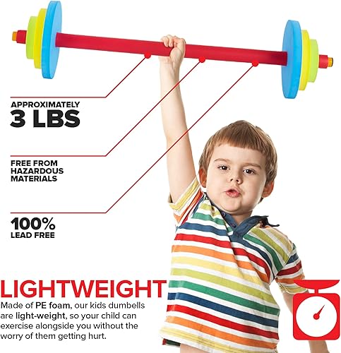 Miniatura 3 de Modern Innovations Juego de pesas de mancuerna para niños, equipo de entrenamiento de juguete, pesas para niños para ejercicio, diversión y fitness