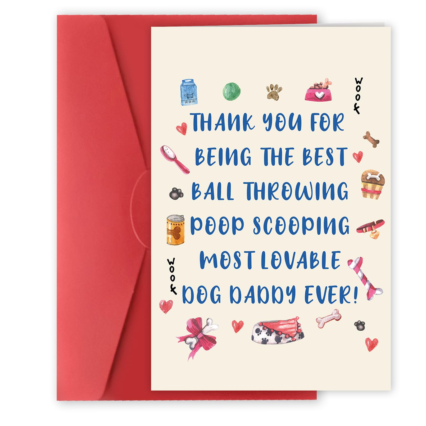 Bestmelo Funny Dog Dad Fathers Day Card from Son Daughter Family,Cute Father's Day Gift from Dog,Happy Dog Dad Gifts for Him Men Husband