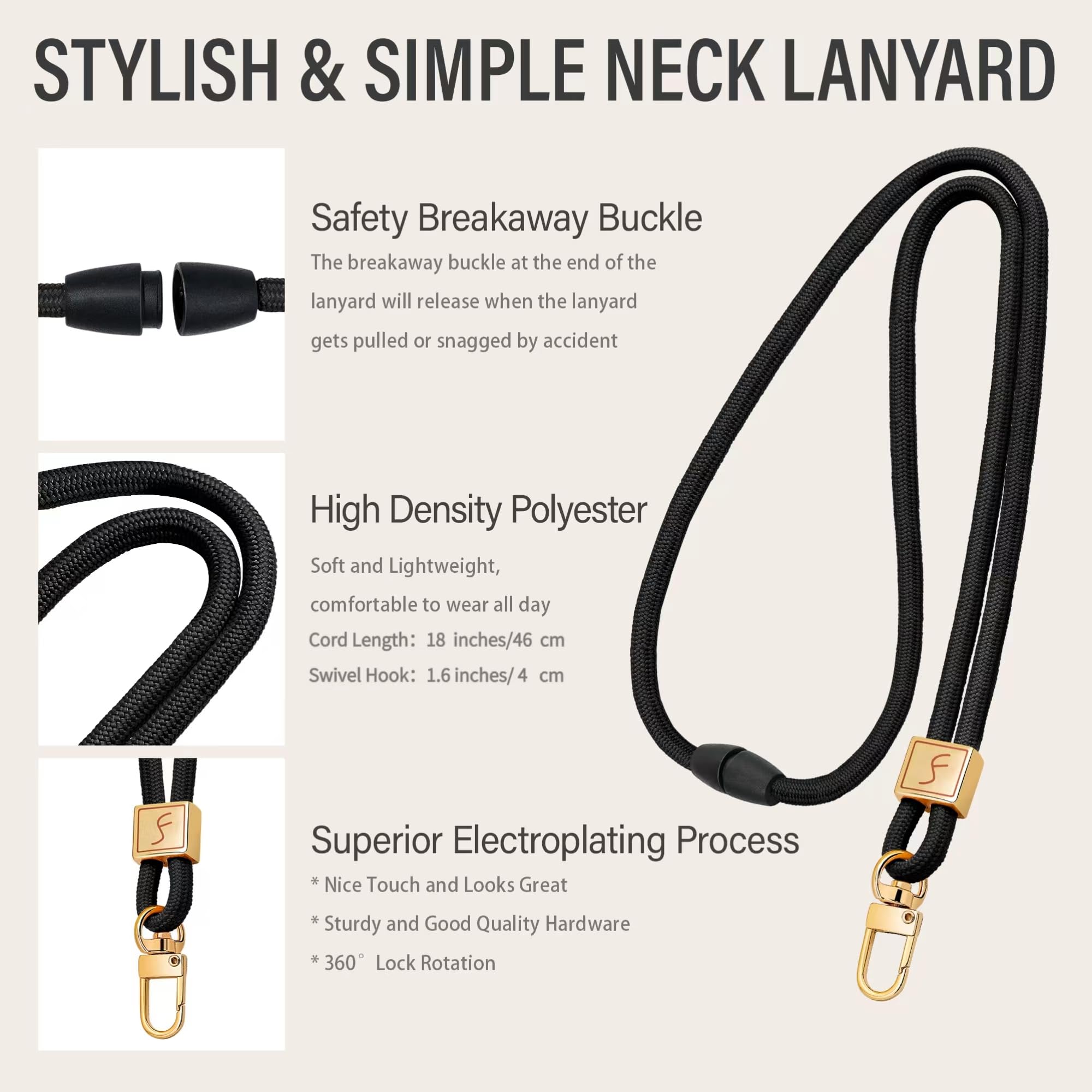 Smart School Colorful Lanyard With Quick Release Buckle - For Keys, ID Badges, And Everyday Use