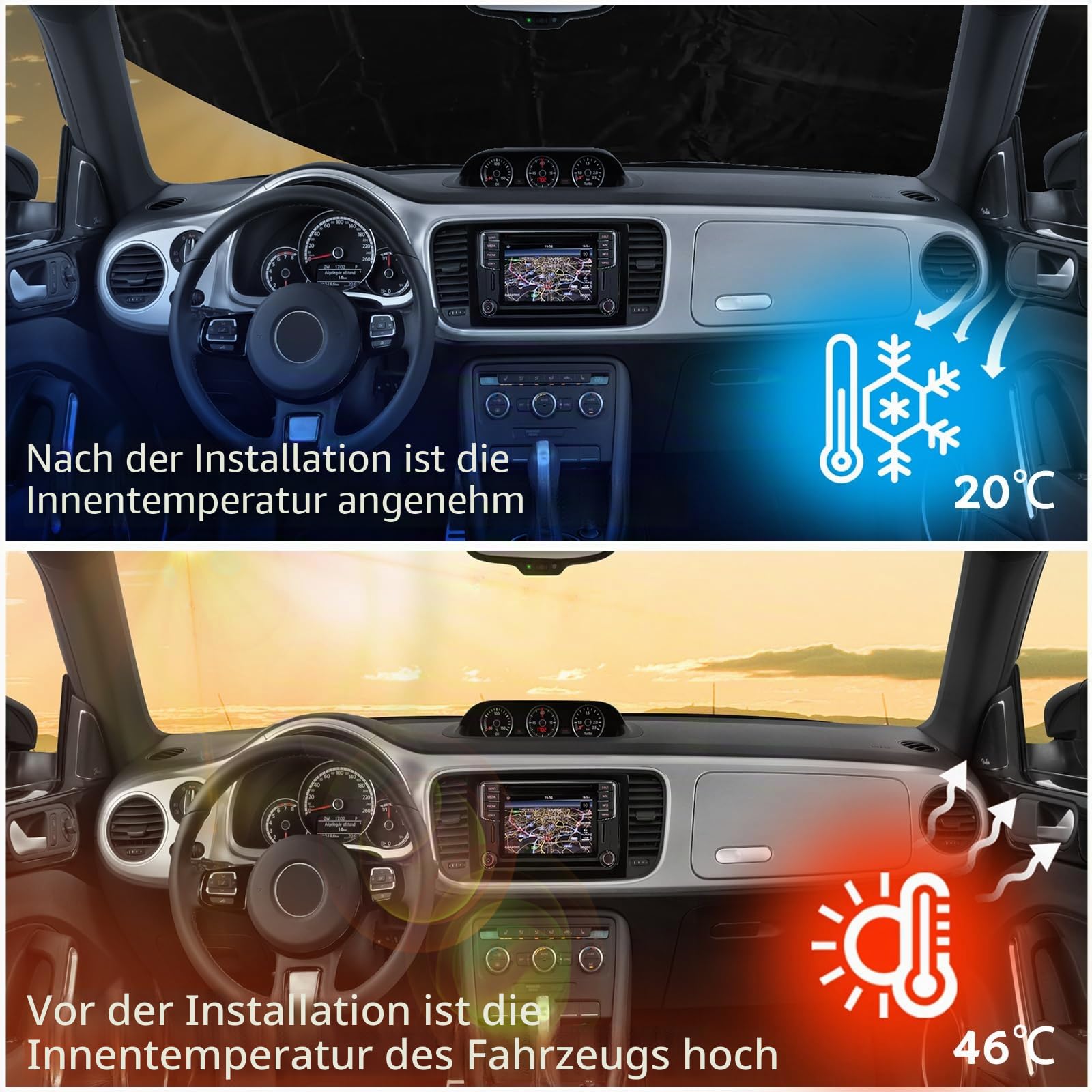 Windschutzscheiben Abdeckung, Frontscheiben-Abdeckung passend für Ford Transit MK7 2006-2013 Challenger Genesis 43/50/60, Wasserdicht Sonnenschutz Frontscheibe Thermomatten Anti-UV/Frost/Ice/Staub