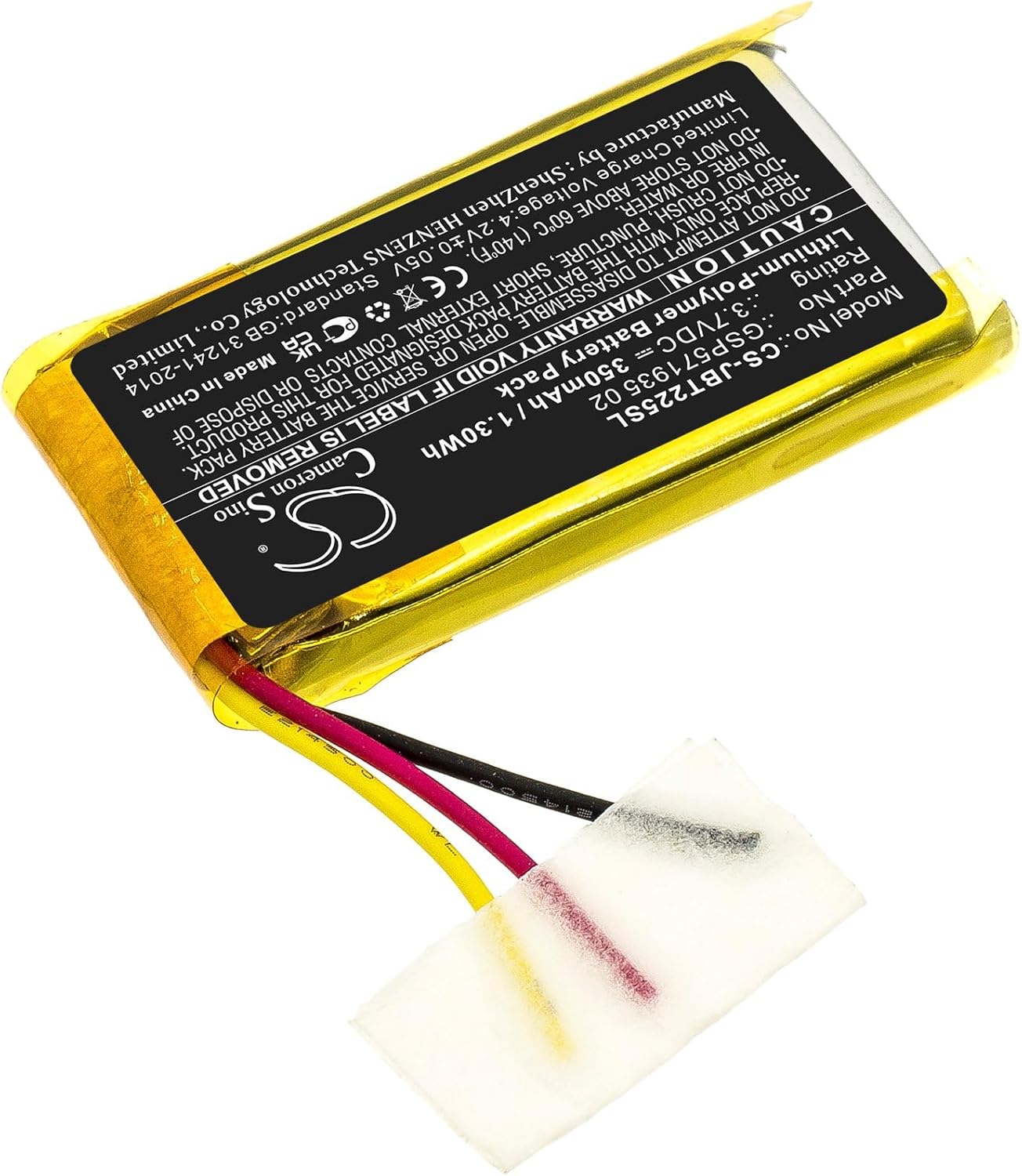 Replacement Battery for JBL Tune 225 TWS Charging Case, P/N: GSP571935 02 350mAh/3.7V - Image 2