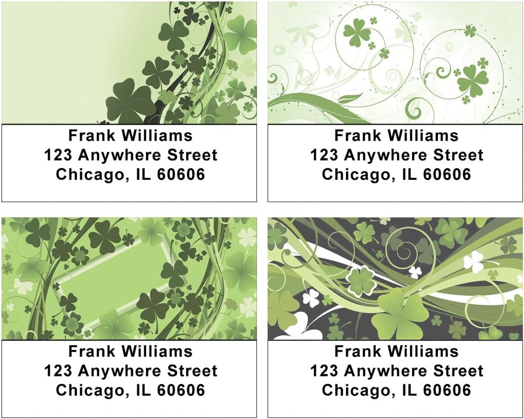 Stylistic Shamrocks Address Labels
