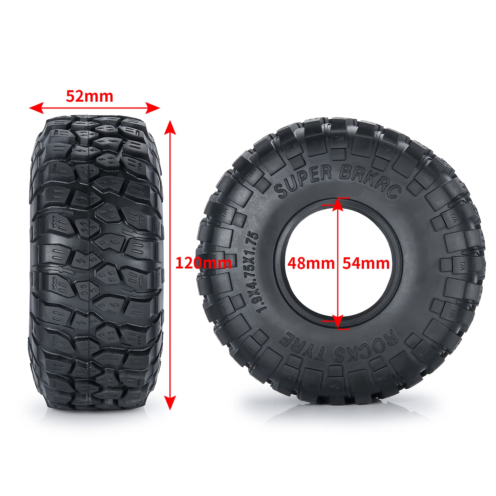 Runup RC 1.9 Reifen Crawler Reifen für 1/10 RC Rock Crawler Axial SCX10 90046 TRX4 TRX-6 D90, 4PCS