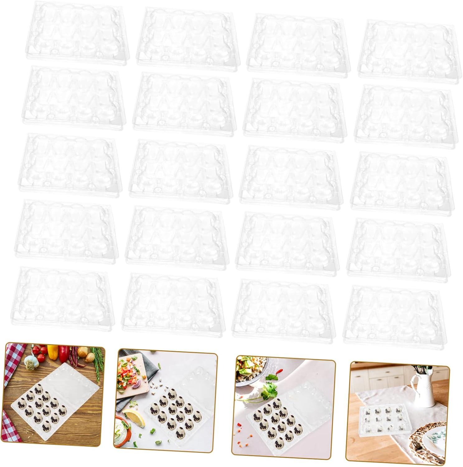 Gadpiparty 50pcs Quail Eggs Storage Boxes Plastic Egg Holders Bulk Kitchen Supply