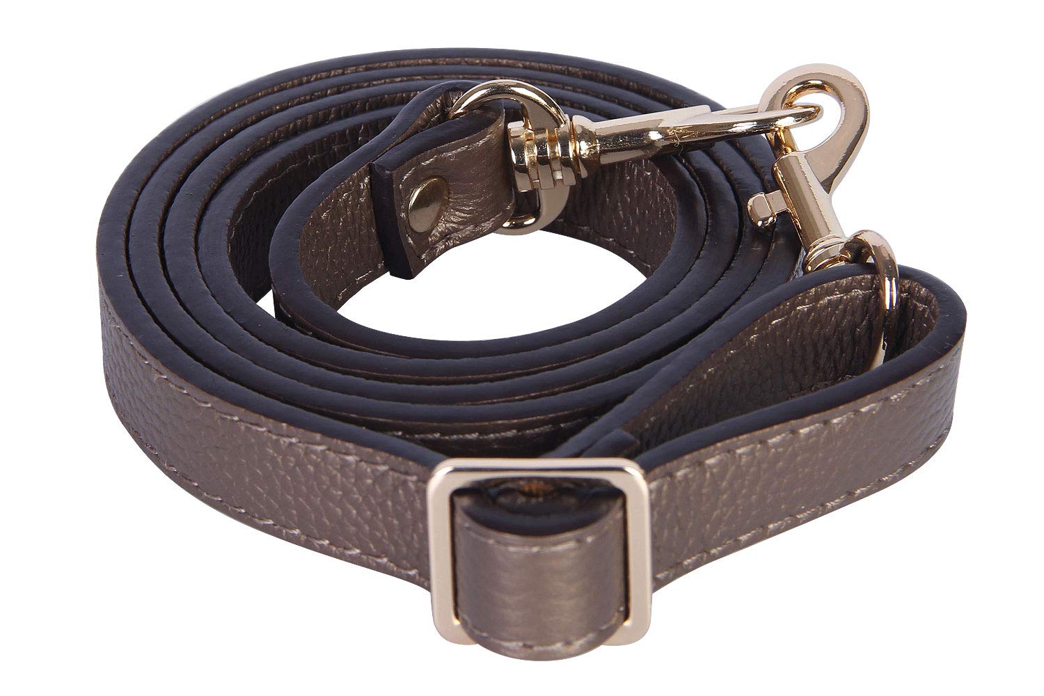 VanEnjoy Full Grain Leather Adjustable Crossbody Straps Replacement - 0.7” Wide, 25”-51” Long, Bronze, 0.7"WX(25~51)"L
