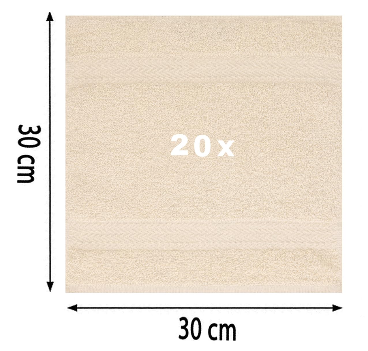 Betz 20 Stück Premium Seifetücher- Seiftuch - Handtücher-Set - Händehandtücher - 30 x 30cm Farbe Sand