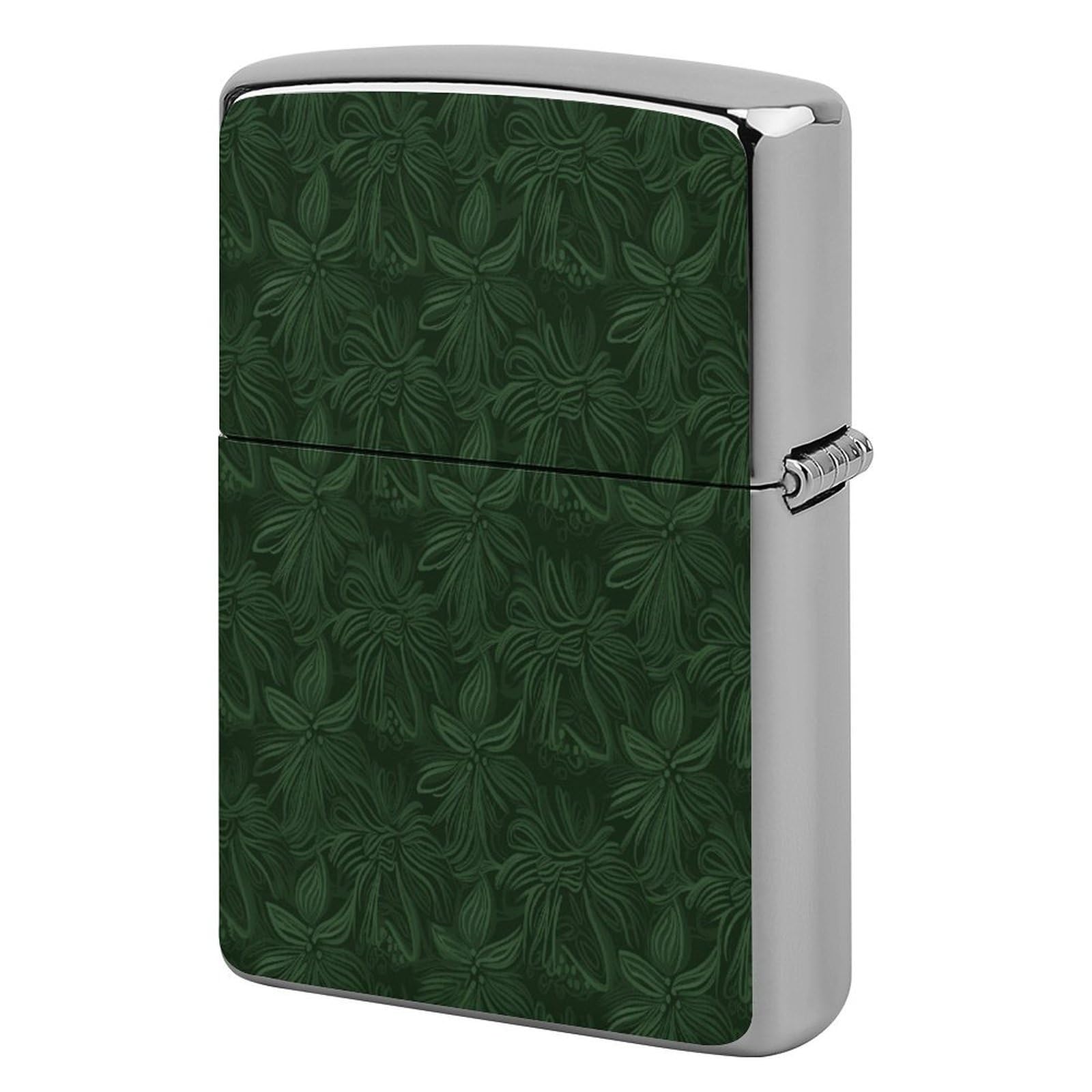 Btcowzrv Style Green Floral Pattern Metal Lighter Case Sleeve Cover Holder