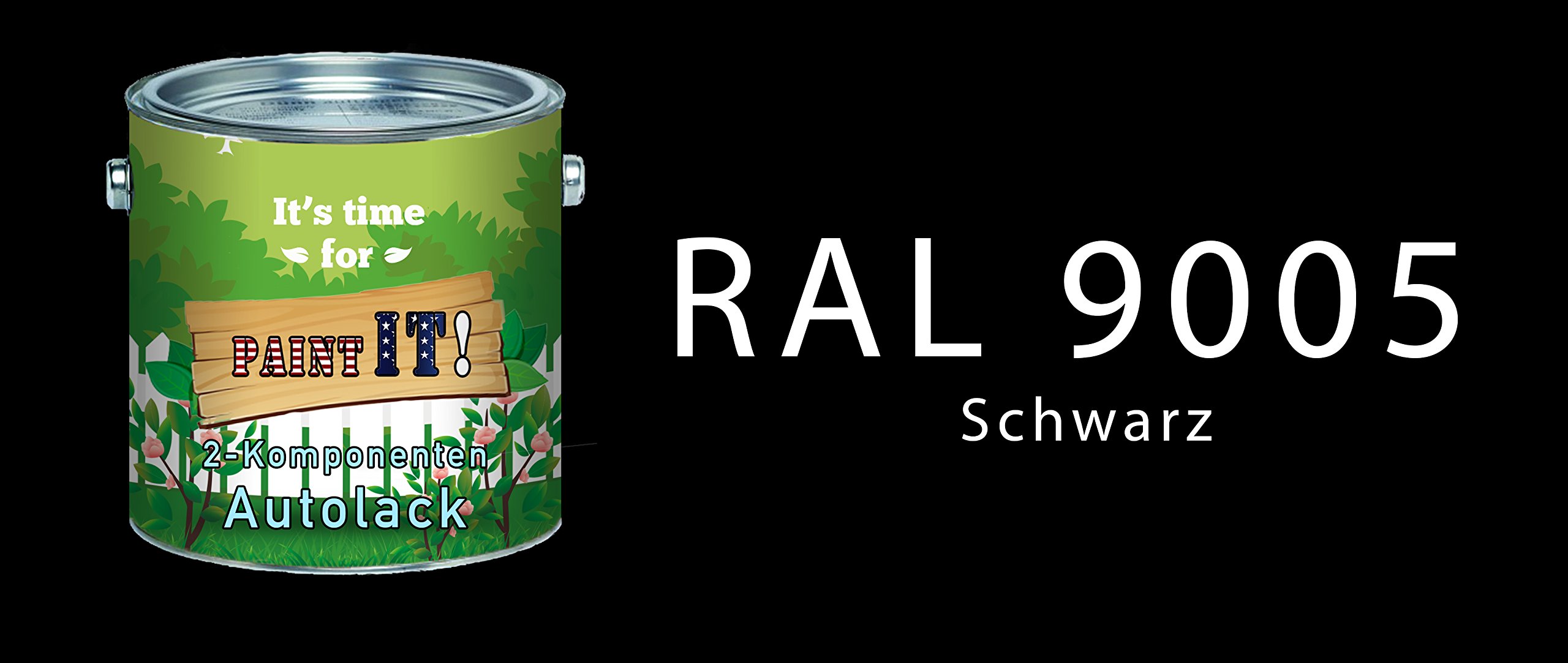 PAINT IT! langfristiger 2K Autolack Landmaschinenlack - neues hochwertiges Design ohne viel Aufwand - schnelle Trocknung - hohe Standfestigkeit - einfache Verarbeitung (Schwarz RAL 9005, 10 L)