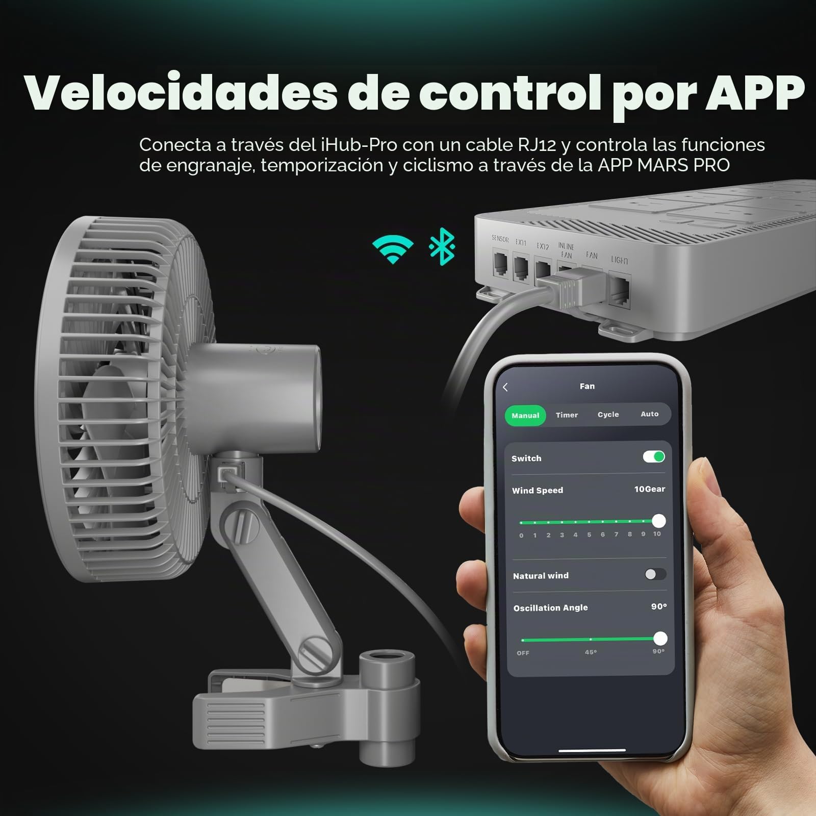 MARS HYDRO Ventilador de clip para tienda de cultivo de 6 pulgadas