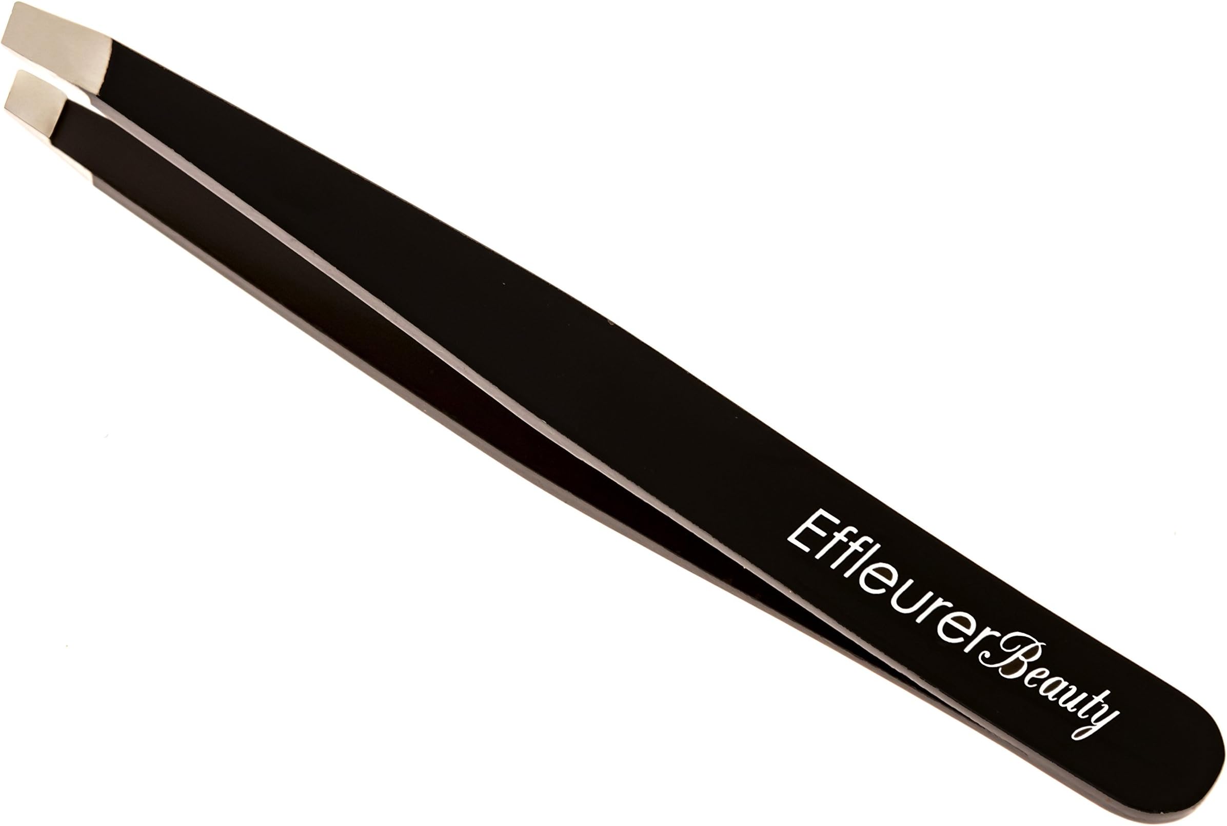 Precision Tweezers - 7 Exciting Colors To Choose From!! - Professional Stainless Steel Slant Tip Eyebrow Tweezer (Black Color)