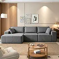 Cloud Sectional Boneless Couches for Living Room, Modular L Shaped Couch with Deep Seat Oversized Right Facing Chaise, Gray | No Assembly Required, Cat-Claw Resistant, High-Resilience Foam