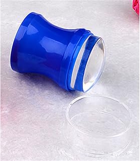 Mezerdoo Gourd Design Nail Art Stamp Jelly Nail Art 3.8cm Large Stamper Transparent Red Blue Silicone Marshmallow Nail Stamper Scraper Kit with Cap