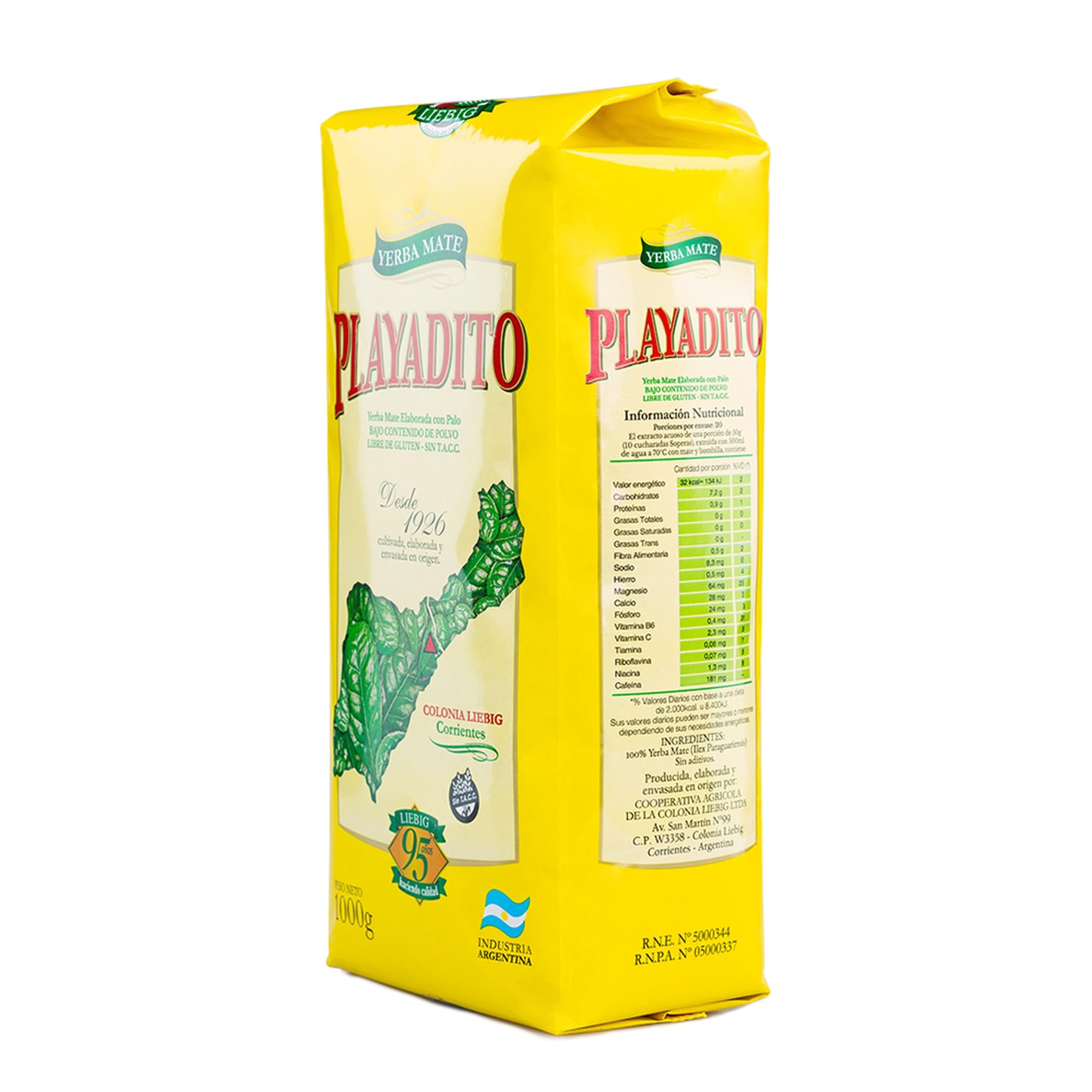 Playadito Yerba Mate Tè 1kg - Confezione da 3 - Antiossidante, Energetico, Contiene minerali e vitamina B - Dall'Argentina