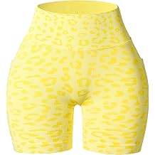 AUROLA Leopard Seamless Scrunch Athletic Shorts with Pockets for Women