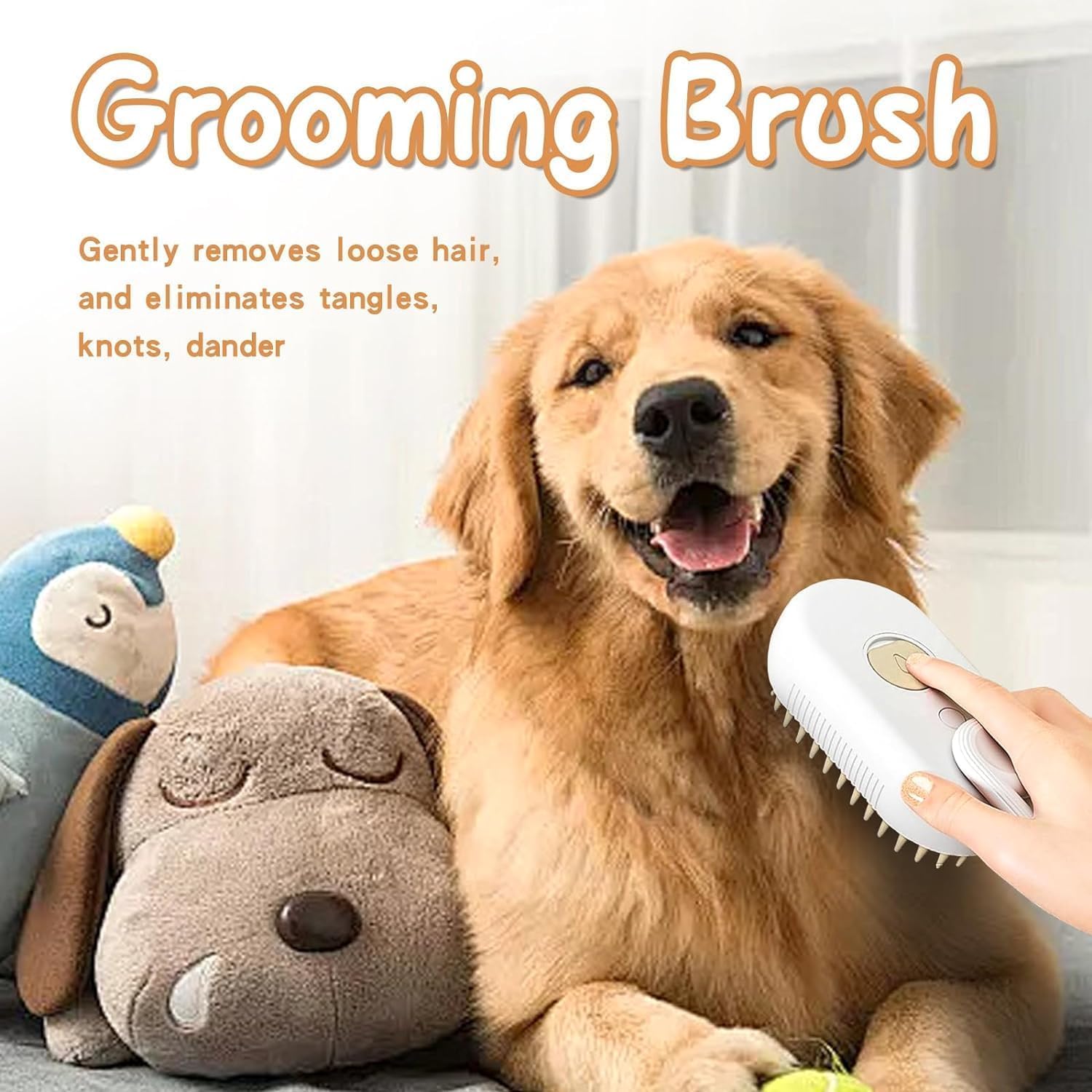 EXOFLY Steam Brush for Dog Cat Steam Brush 3 in 1 Water Brush for Dogs Silicone Massage Dog Comb Electric Multifunctional Water Brush Spa for Dogs USB Rechargeable Steamy Brush for Pet (Model 8) 3