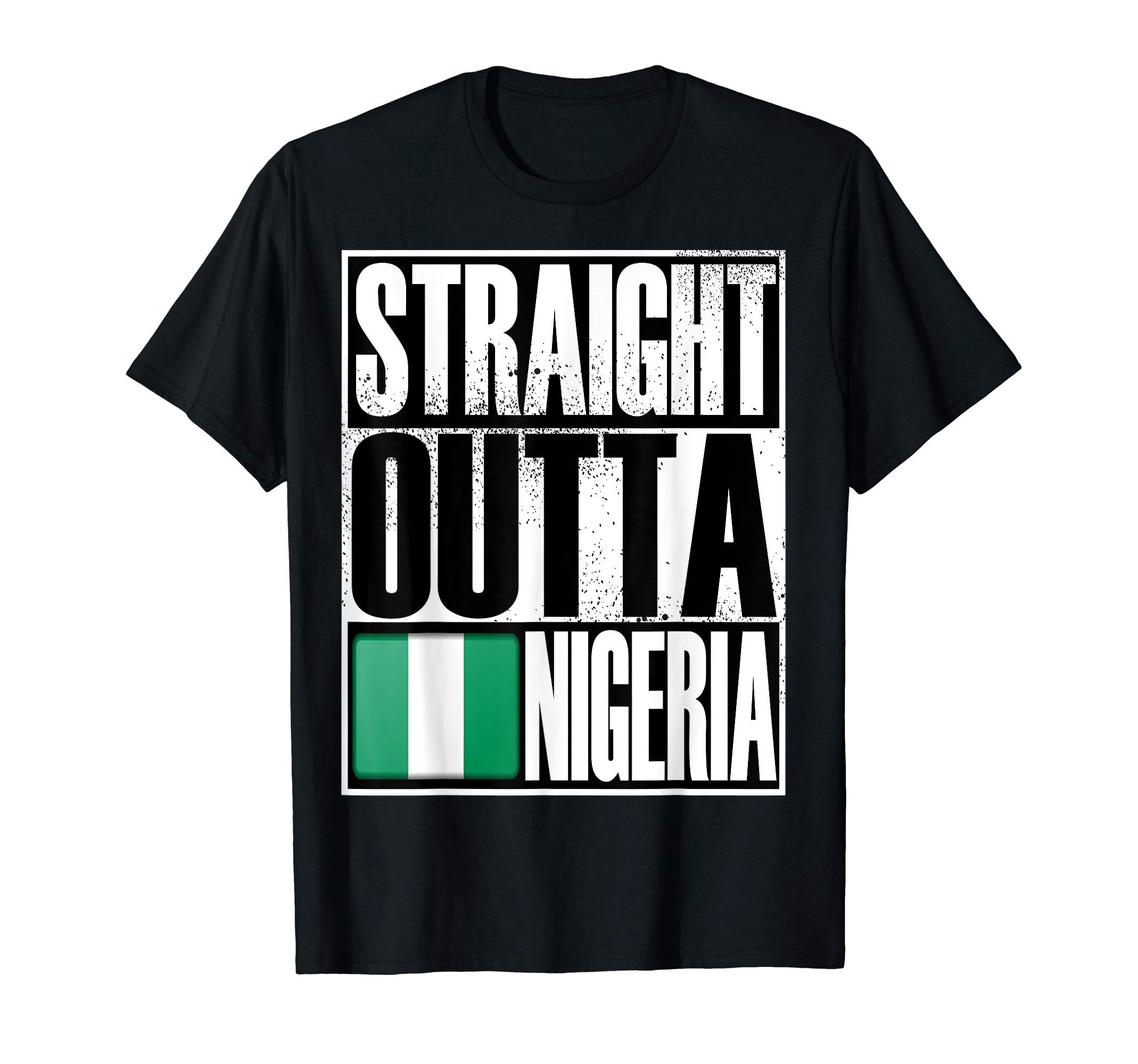 Storecastle: Straight Outta Nigeria Funny Gift Flag T-Shirt T-Shirt
