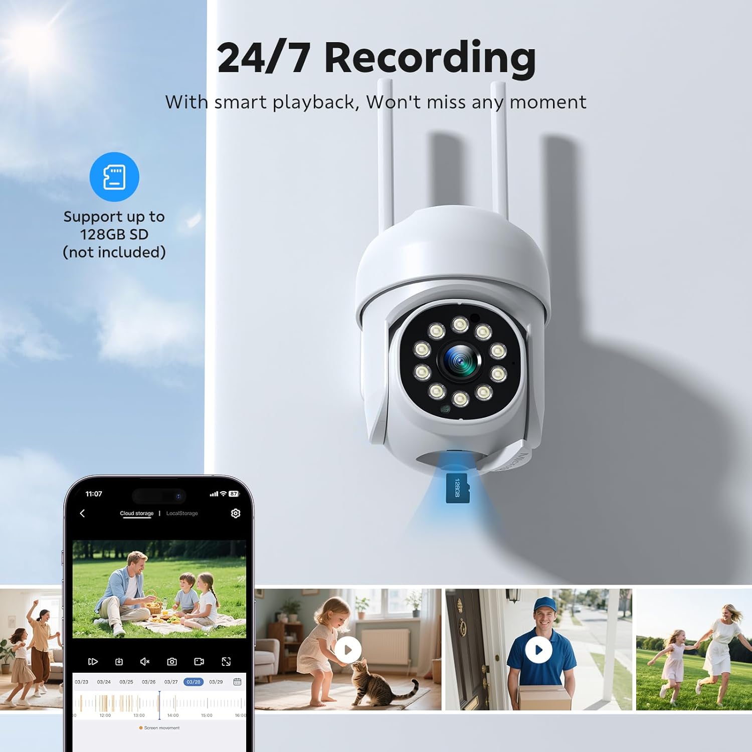 CAMCAMP Wireless Security Camera 24/7 Recording