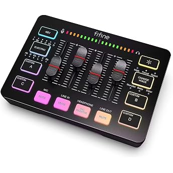 FIFINE SC3 Audio Interface/Mixer, Compatible with PC/PS4/PS5, for Gaming and Distribution, Compatible with XLR/AUX Devices, B