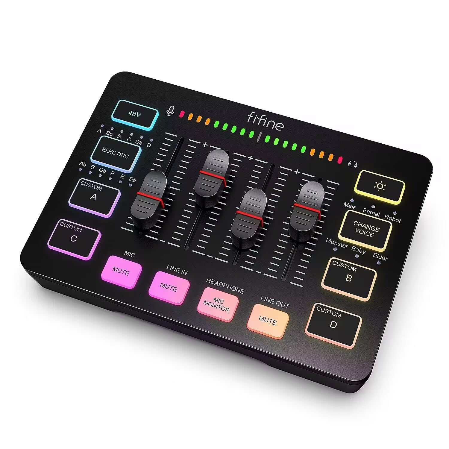 FIFINE AmpliGame SC3 ゲーミングオーディオミキサー RGB機能付き