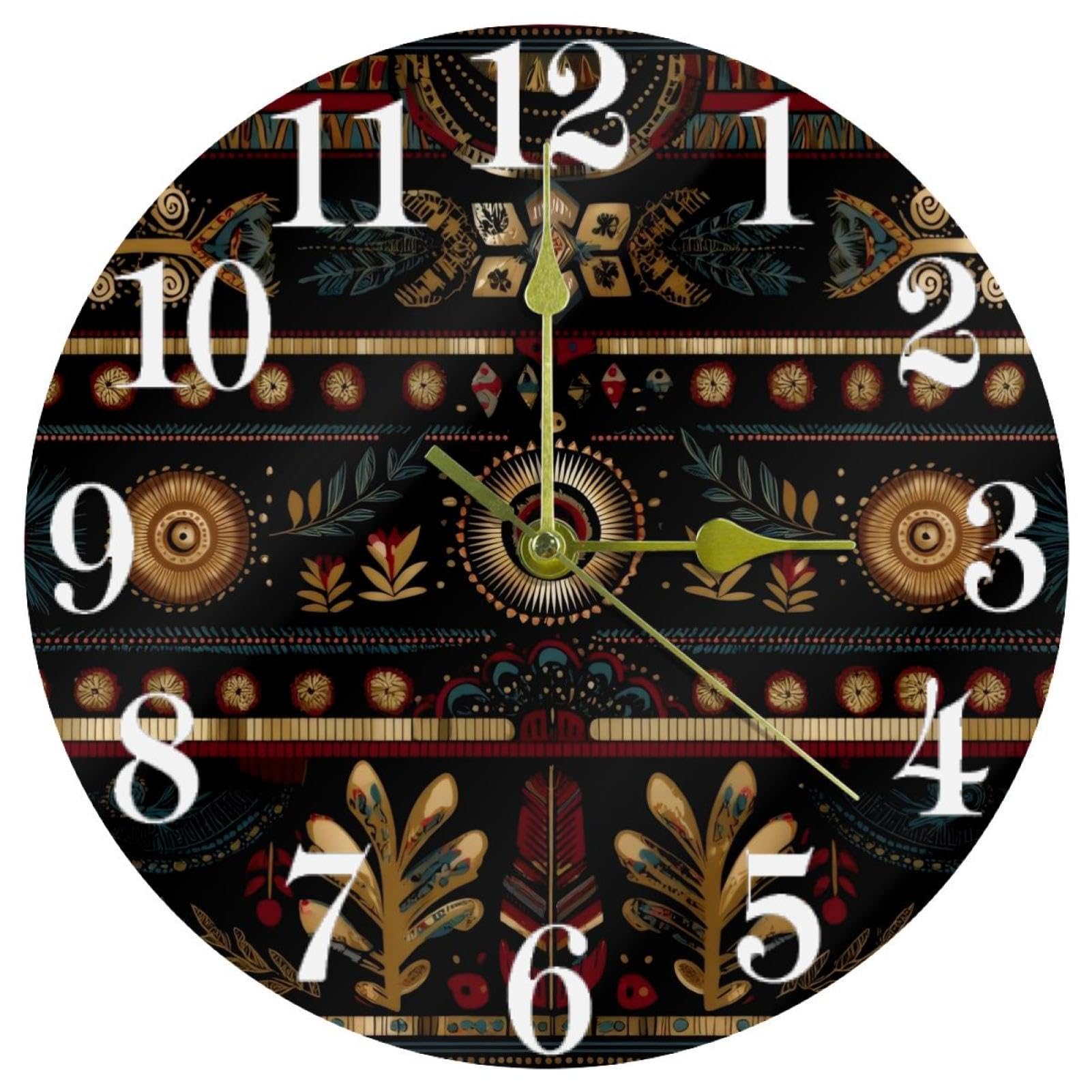 Horloge murale pour maison et bureau motif ethnique africain chic