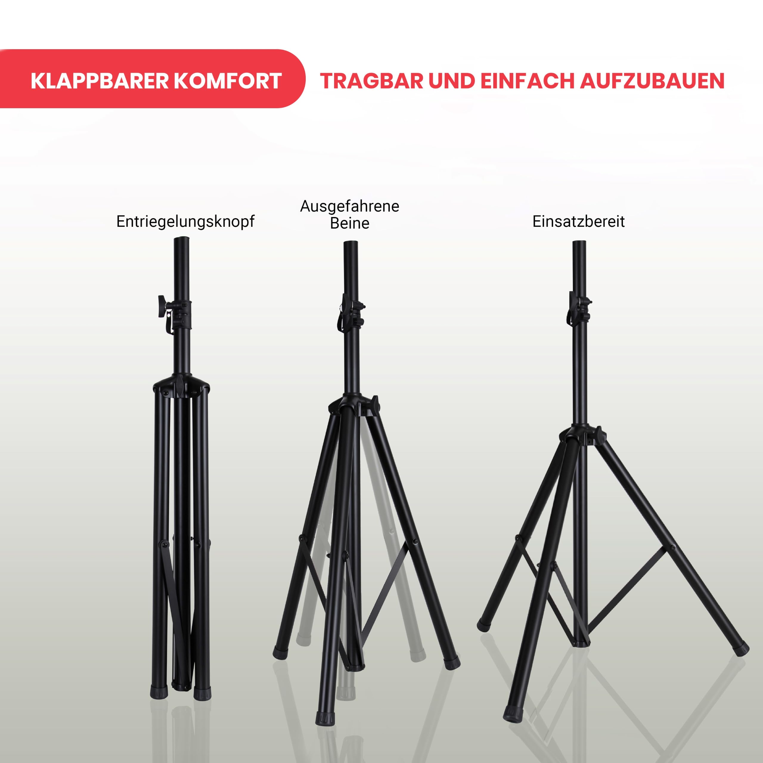 Pyle Supporto Altoparlanti, Stativi per Casse Acustiche, Stativi Casse Audio Treppiede Pieghevole, Altezza Regolabile Fino a 177,8 cm, Inserimento Compatibile 3,5 cm