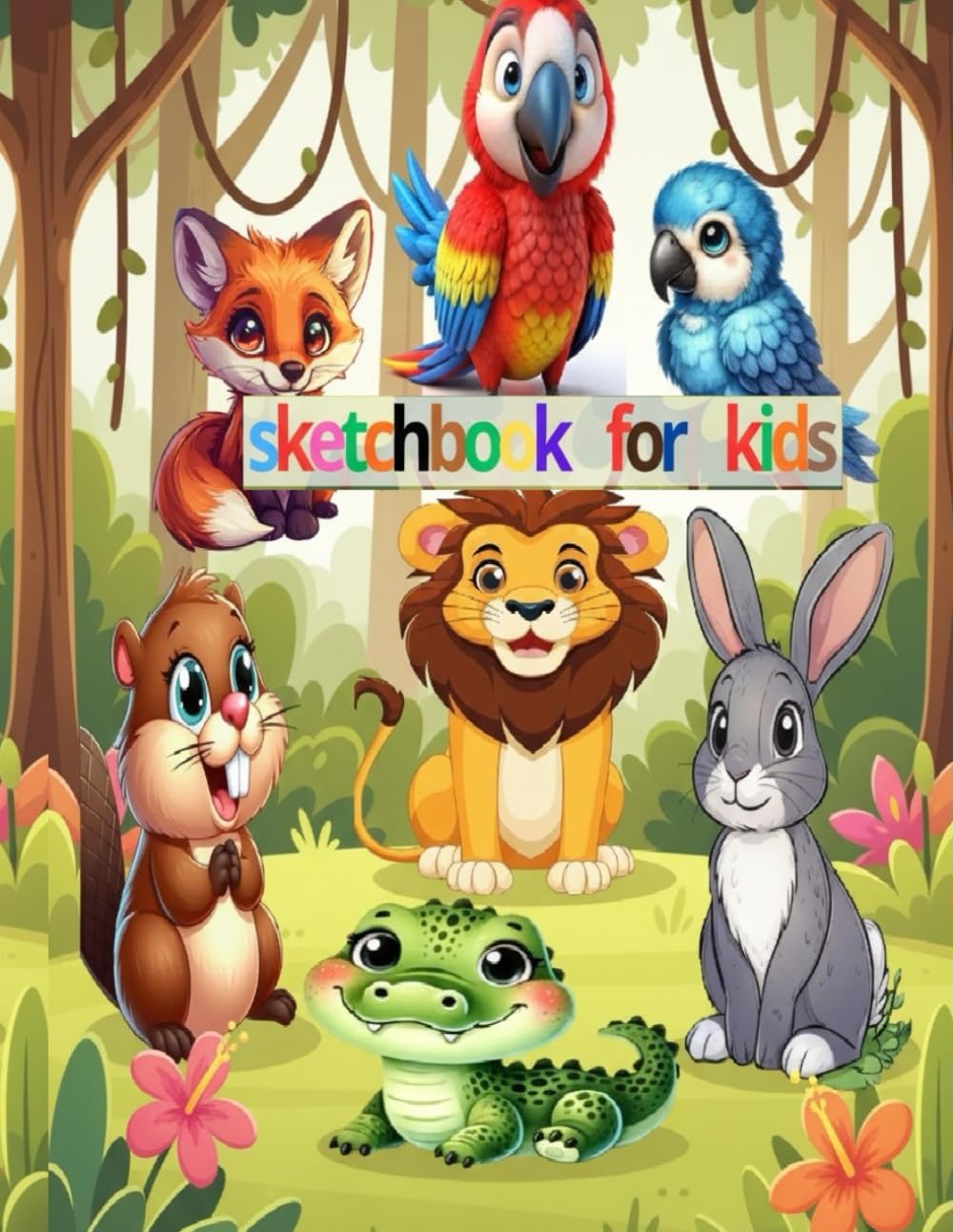 SKETCH BOOK FOR KIDS: Animal coloring book
