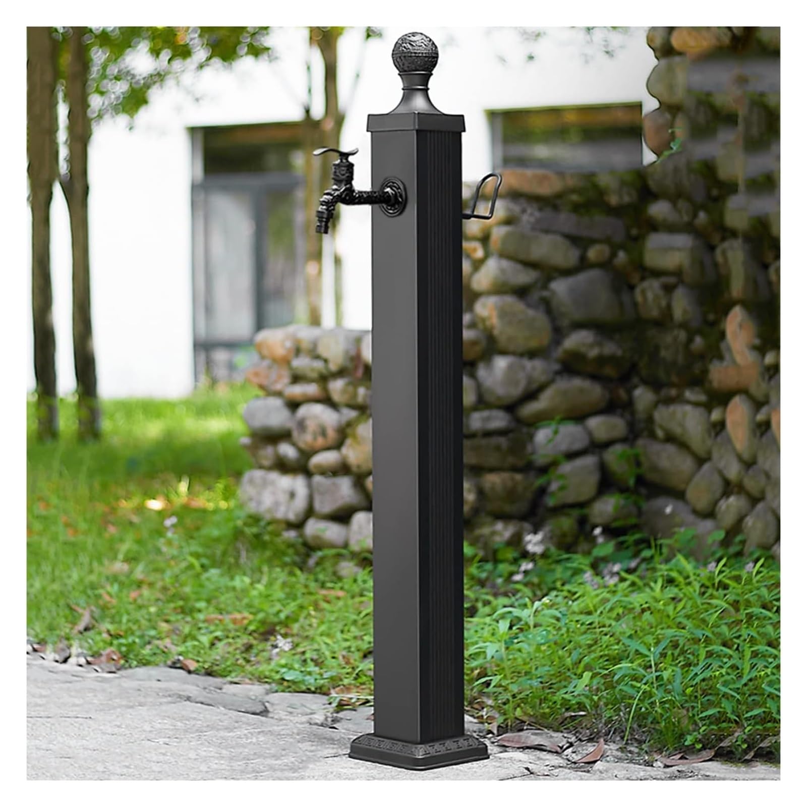 Zqfhsx High Round Garden Faucet Column With Full Copper For Yard Hydrant Frost Proof Water Feature Fountain Type B Single Outlet