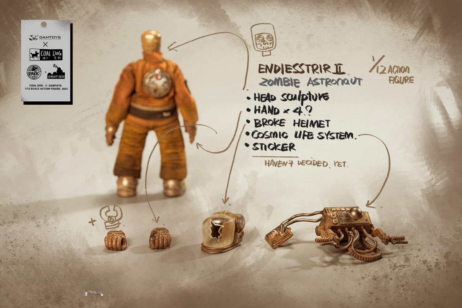 HiPlay DAMTOYS PES033 - Figura coleccionable de astronauta zombi Endless Trip II, escala 1:12