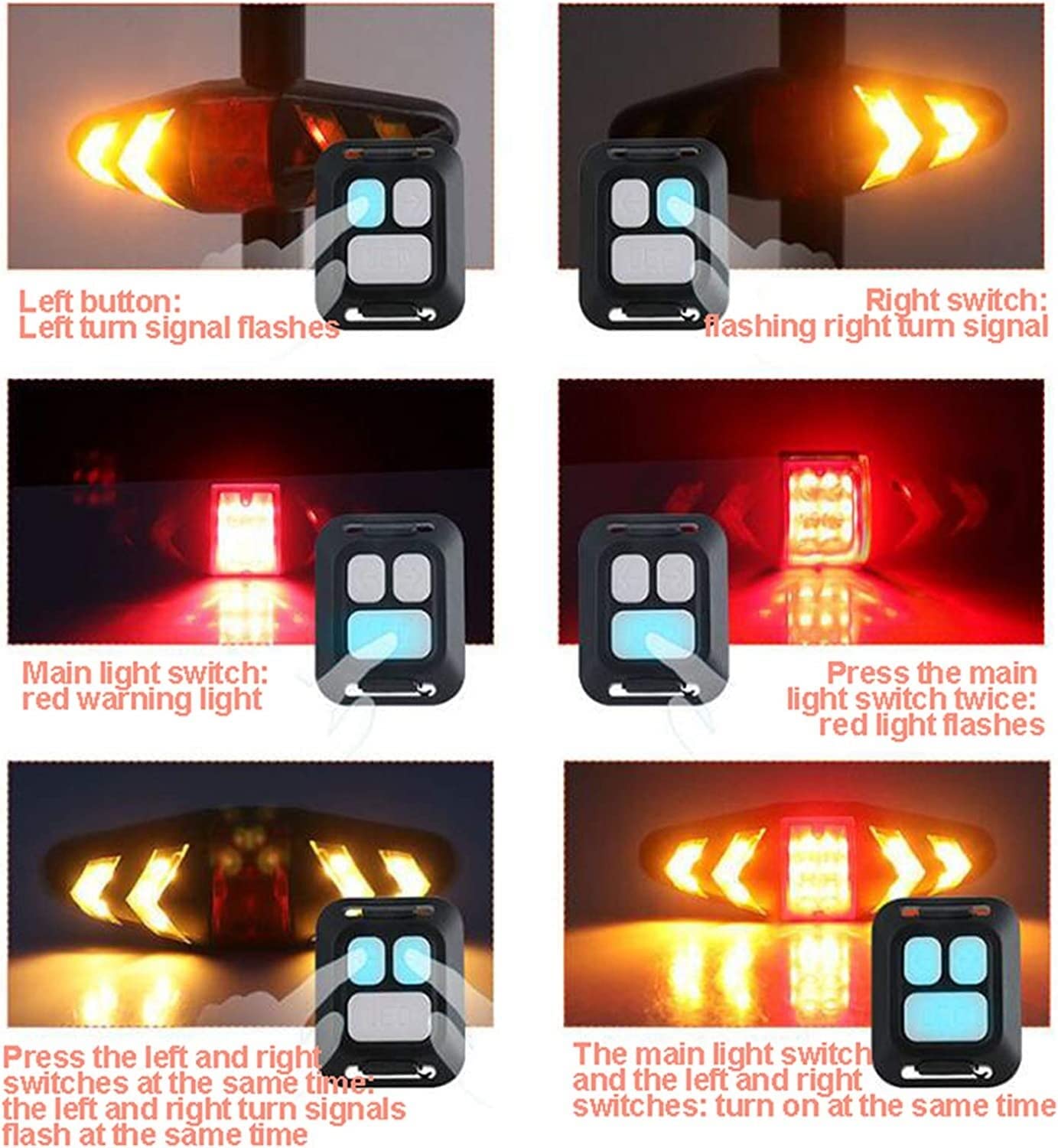 Inteligentne światło tylne roweru Ultra jasne, tylne światło rowerowe LED z czujnikiem hamowania USB Akumulator bezprzewodowy pilot zdalnego sterowania Wodoodporny do rowerów górskich, rowerów