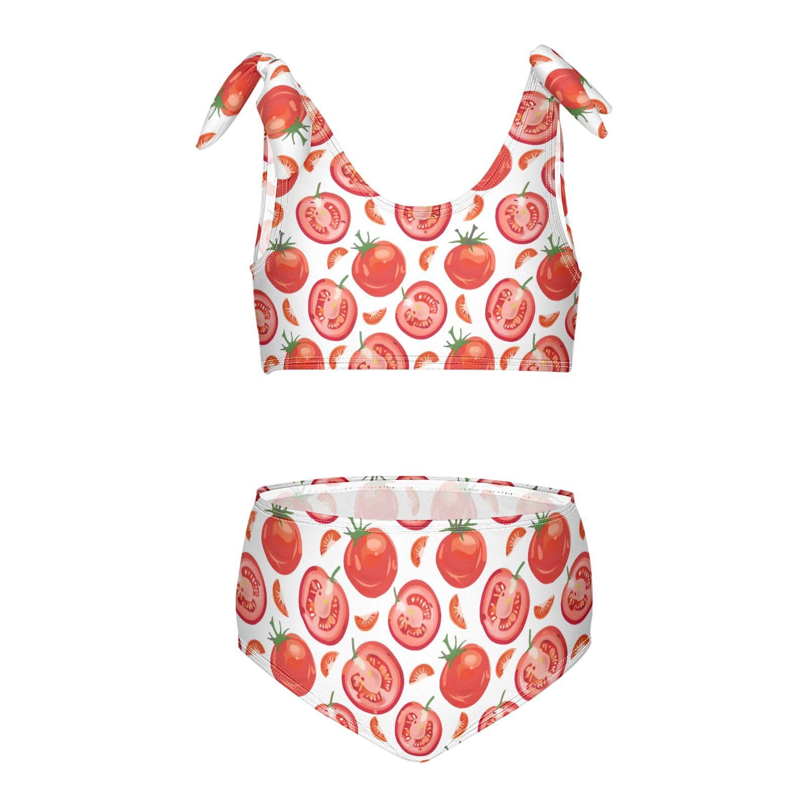Red Tomatoes Girls Two Piece Tankini Swimsuits Summer Bathing Suit Beach Swimwear Set, 3T